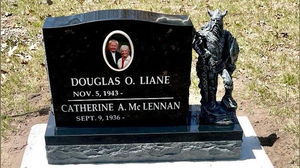 Viking statue stolen from gravestone in cemetery on Lac Mille Lacs, sheriff says — WCCO / CBS Minnesota, Golden Valley Community news