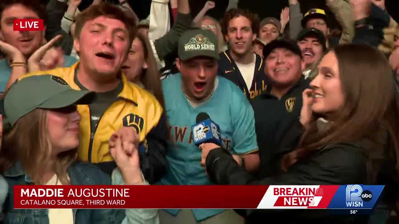 WATCH: Brewers fans react to winning Game 1 of the World Series — WISN 12 Milwaukee, Golden Valley Sports news