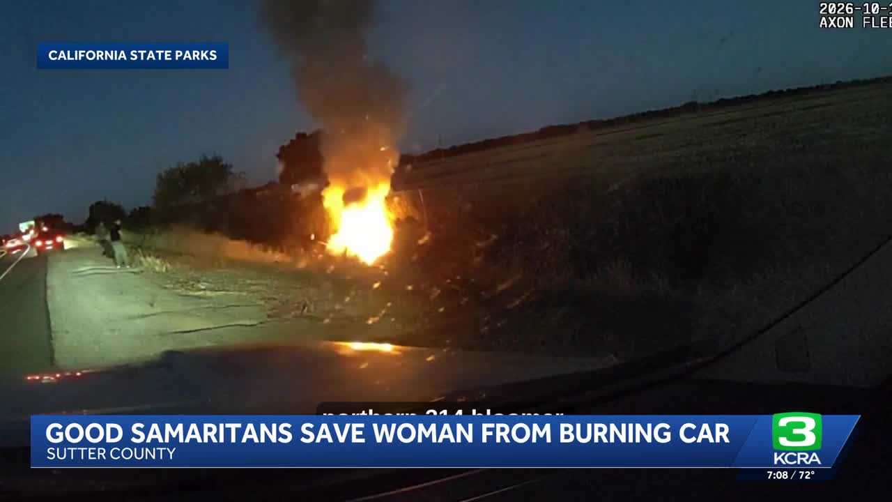 Officers rescue woman from burning car — WISN 12 Milwaukee, Golden Valley Community news
