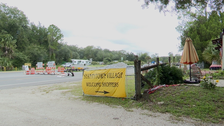 Shantytown Village owner concerned Pellicer Creek bridge construction is impacting business — First Coast News Local, Golden Valley Business news